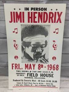 Jimi Hendrix Poster on Heavy Stock 14 x 22
