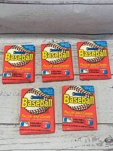 Lot of 5 Unopened Baseball Card Packs From 32 Years Ago