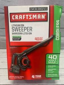 Craftsman 40 Volt Lithium Ion Cordless Sweeper New