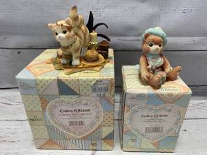 Lot of 2 Calico Kittens Figurines