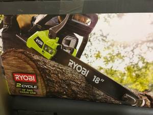Pallet with assorted Ryobi Chainsaws Customer Returns various sizes and conditions