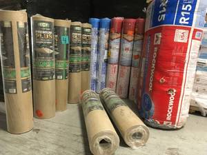 Pallet of Assorted  Rolls of Premium Underlayment some with miroban not used review pictures