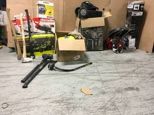 Pallet with Assorted Outdoor Tools various models and conditions customer returns
