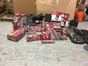 Pallet with assorted Husky tools and tools sets various items and conditions
