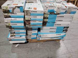 Pallet of assorted Salvage  Moen Faucets customer returns used - missing parts