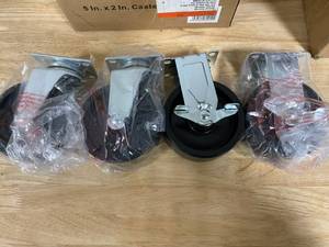 lot 19 image: HUSKY Lot of 2 - 5 in. Black PP Caster Kit
