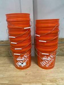 lot 32 image: Lot of orange Home Depot Buckets