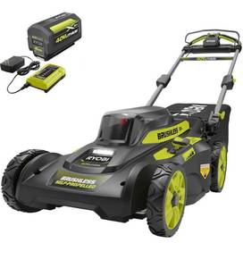 lot 42 image: RYOBI 20 in. 40-Volt 6.0 Ah Lithium-Ion Battery Brushless Cordless Walk Behind Self-Propelled Lawn Mower with Charger Included