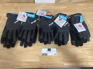 lot 57 image: FIRM GRIP Lot of 5 pairs X-Large Blizzard Gloves with Hand Warmer Pocket