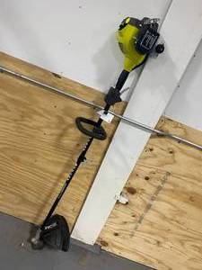 lot 76 image: RYOBI 25cc 2-Cycle Attachment Capable Full Crank Straight Gas Shaft String Trimmer