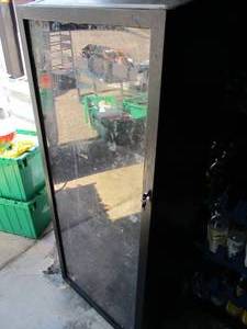 lot 11 image: Black Display Cabinet With Key Dim...