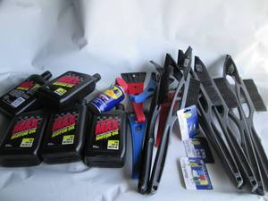 lot 88 image: Motor Oil, Window Scrappers, WD40 I...