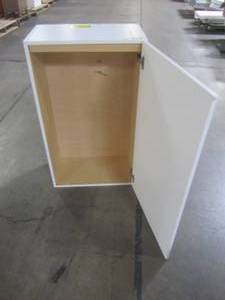 lot 219 image: Hampton Bay Cambridge Shaker Assembled 21x36x12.5 in. Wall Cabinet with 1 Soft Close Door in White CM2136W-WH
