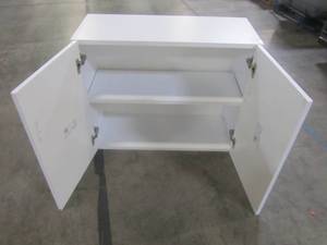 lot 318 image: Hampton Bay Designer Series Edgeley Assembled 30x24x12 in. Wall Kitchen Cabinet in White W3024-EDWH