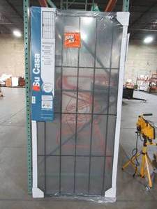 lot 613 image: Unique Home Designs Su Casa Black Surface Mount Outswing Steel Security Door with Expanded Metal Screen