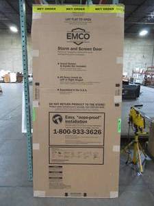 lot 626 image: EMCO 36 in. x 80 in. 400 Series Bronze Universal Self-Storing Aluminum Storm Door.