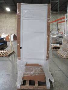 lot 609 image: Jeld-wen 3 panel, 32 x 80 Single Bore, Hollow Core, Interior Door with LH Inswing.