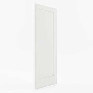 lot 616 image: Eightdoors 24 in. x 80 in. x 1-38 in. Shaker White Primed 1-Panel Solid Core Wood Interior Slab Door.