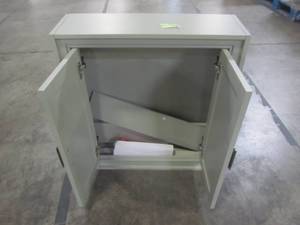 lot 321 image: Home Decorators Collection Shaelyn 24 in. W x 28 in. H Surface Mount Mirrored Medicine Cabinet in Sage Green SLGC2428