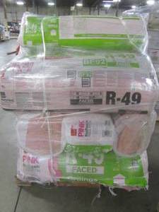 lot 240 image: Pallet - Owens Corning R-49 EcoTouch PINK Kraft Faced Fiberglass Insulation Batt 16 in. x 48 in. (10-Bags) BF92