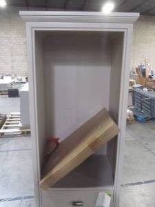 lot 330 image: Home Decorators Collection Shaelyn 20 in. W x 70 in. H Linen Cabinet in Rainy Day SLRL2070
