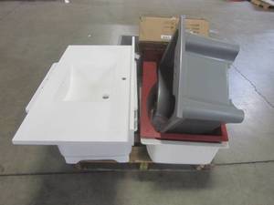 lot 337 image: WHOLESALE MIXED PALLET OF MISCELLANEOUS SINKS AND VANITY TOPS