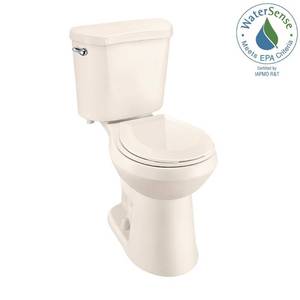 lot 900 image: Glacier Bay 2-piece 1.28 GPF High Efficiency Single Flush Round Toilet in Bone, N2428R-BNE