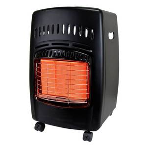 lot 903 image: Dyna-Glo 18K BTU Propane Cabinet Gas Portable Heater, RA18LPDG. NEW Opened Box for photo.