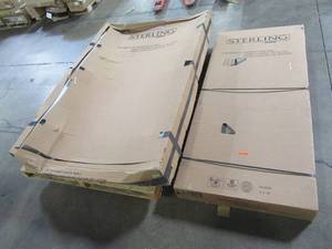 lot 110 image: Sterling Ensemble 48 in. x 72-12 in. 3-piece Direct-to-Stud Shower Back and Side Walls in White. 72222100-0