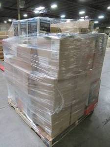 lot 112 image: WHOLESALE MIXED PALLET OF MISCELLANEOUS JANITORIAL ITEMS,  SMALL HOUSEWARES AND MORE