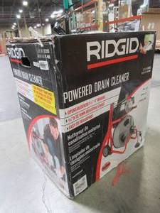 lot 902 image: RIDGID K-400 Drum Machine with C-32 IW Cable - Motor Hums, Drum Does Not Spin, Missing Cutters and Wheel Rod.