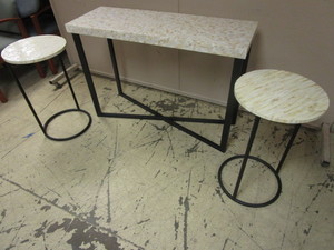 lot 317 image: PIER 1 IMPORTS DECORATIVE SIDE TABLE AND END TABLE SET