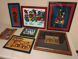 lot 368 image: AFRICAN-STYLE ARTWORK, PROFESSIONALLY FRAMED