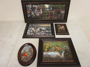 lot 377 image: KIM NORLIEN BIRD PRINTS, SAM TIMM BIRD PRINT, FRAMED