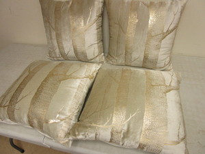 lot 408 image: PIER 1 IMPORTS DECORATIVE PILLOWS, WITH GOLD TREE DESIGN