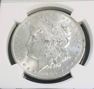 1904-O MORGAN SILVER DOLLAR MS63 NGC