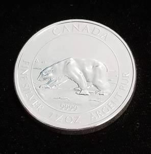 2013 CANADA 1.5 TROY OZ .9999 FINE SILVER POLAR BEAR