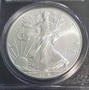 2012(W) AMERICAN SILVER EAGLE 1 TROY OZ. .999 FINE SILVER MS70 PCGS FIRSTSTRIKE