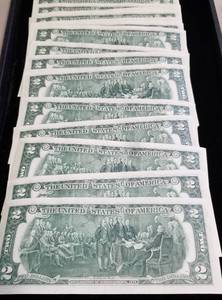 23 CONSECUTIVE SERIAL NUMBER US TWO DOLLAR FEDERAL RESERVE NOTES
