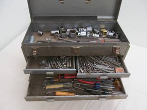 Vintage Craftsman tool box, Tools