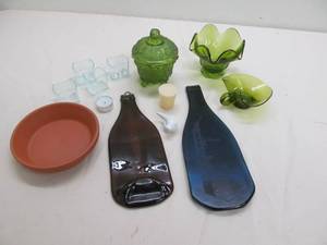 vintage green glassware