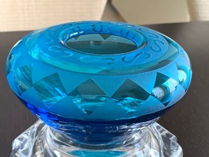 Aqua Blue Art Glass- Signed