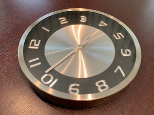 Round Silver-Tone Wall Clock
