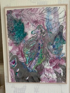 Framed Abstract Art  Violent and Purple by Bruce A. Anderson (1989)