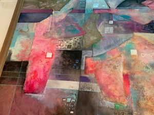 Very Large Framed Abstract Art Piece