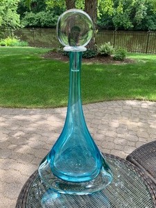 Large Murano Art Glass Bottle with Stopper