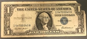 1957 $1 Silver Certificate - # I 54755040 A