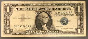 1957 A $1 Silver Certificate - # D 20932439 A