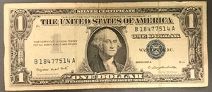 1957 A $1 Silver Certificate - # B 18477514 A