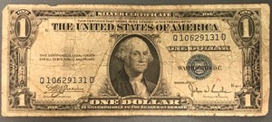 1935 C $1 Silver Certificate - # Q 10629131 D